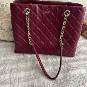 Kate Spade Burgundy Quilted Tote